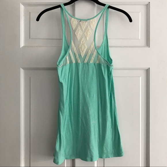 American Eagle Mint Green Lace Back Tank - Picture 2 of 6